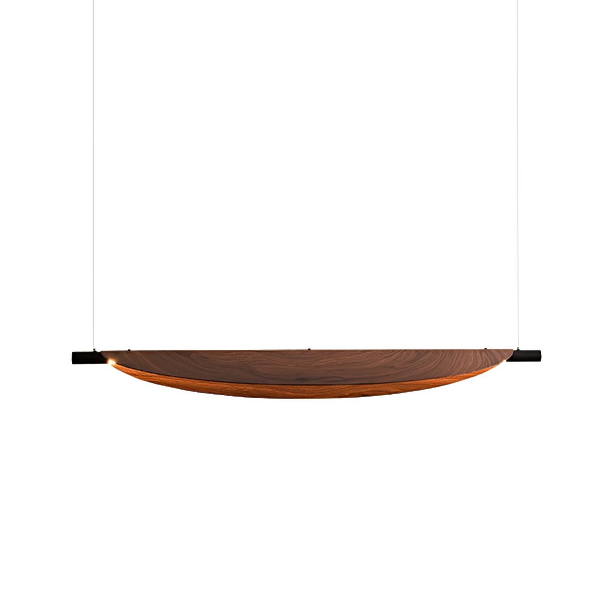 Modern Walnut Wood Grain LED Board Pendant Light for Office and Dining Room