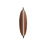Modern Walnut Wood Grain LED Wall Sconce with Sleek Minimalist Board Design and Warm Lighting