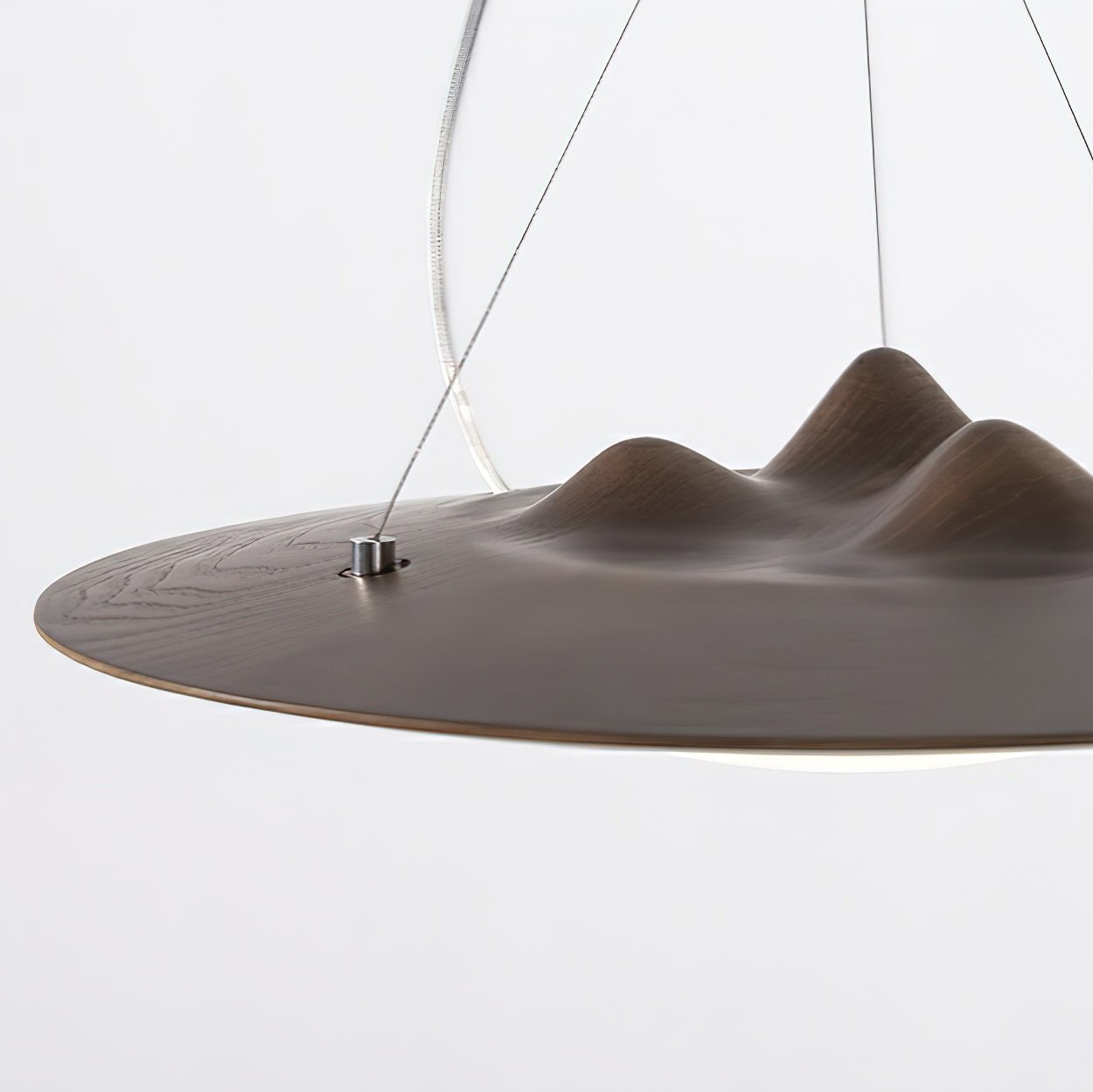 Modern Wanderer Halo Wooden LED Pendant Light Organic Undulating Geometric Hanging Lamp
