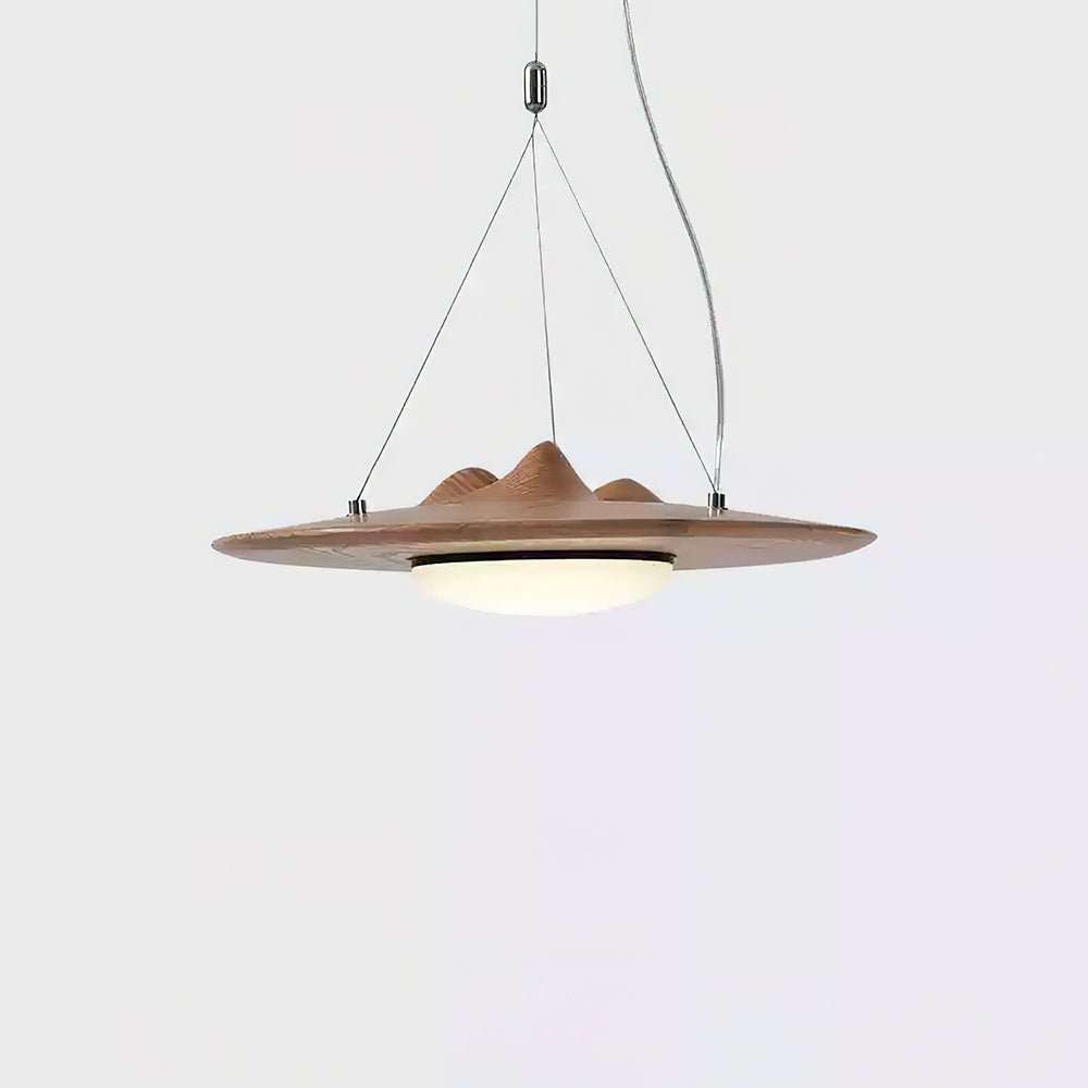 Modern Wanderer Halo Wooden LED Pendant Light Organic Undulating Geometric Hanging Lamp