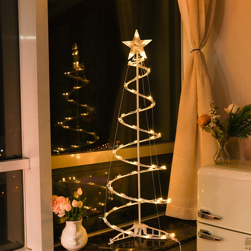 Modern Warm White LED Spiral Floor Lamp Artificial Christmas Tree Light for Home Decor