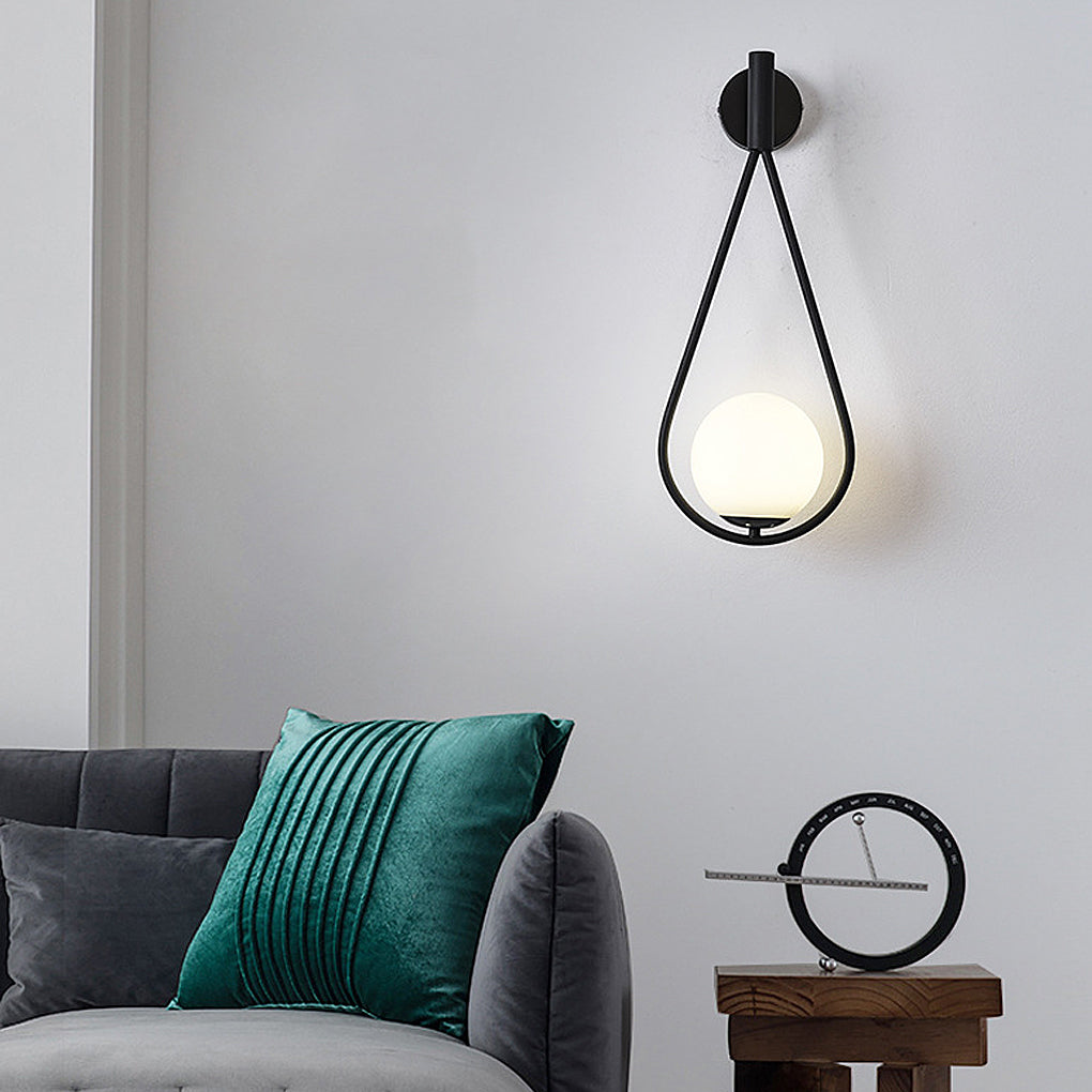 Modern Water Drop LED Wall Lamp Nordic Style Sconce Light Fixture in Gold or Black
