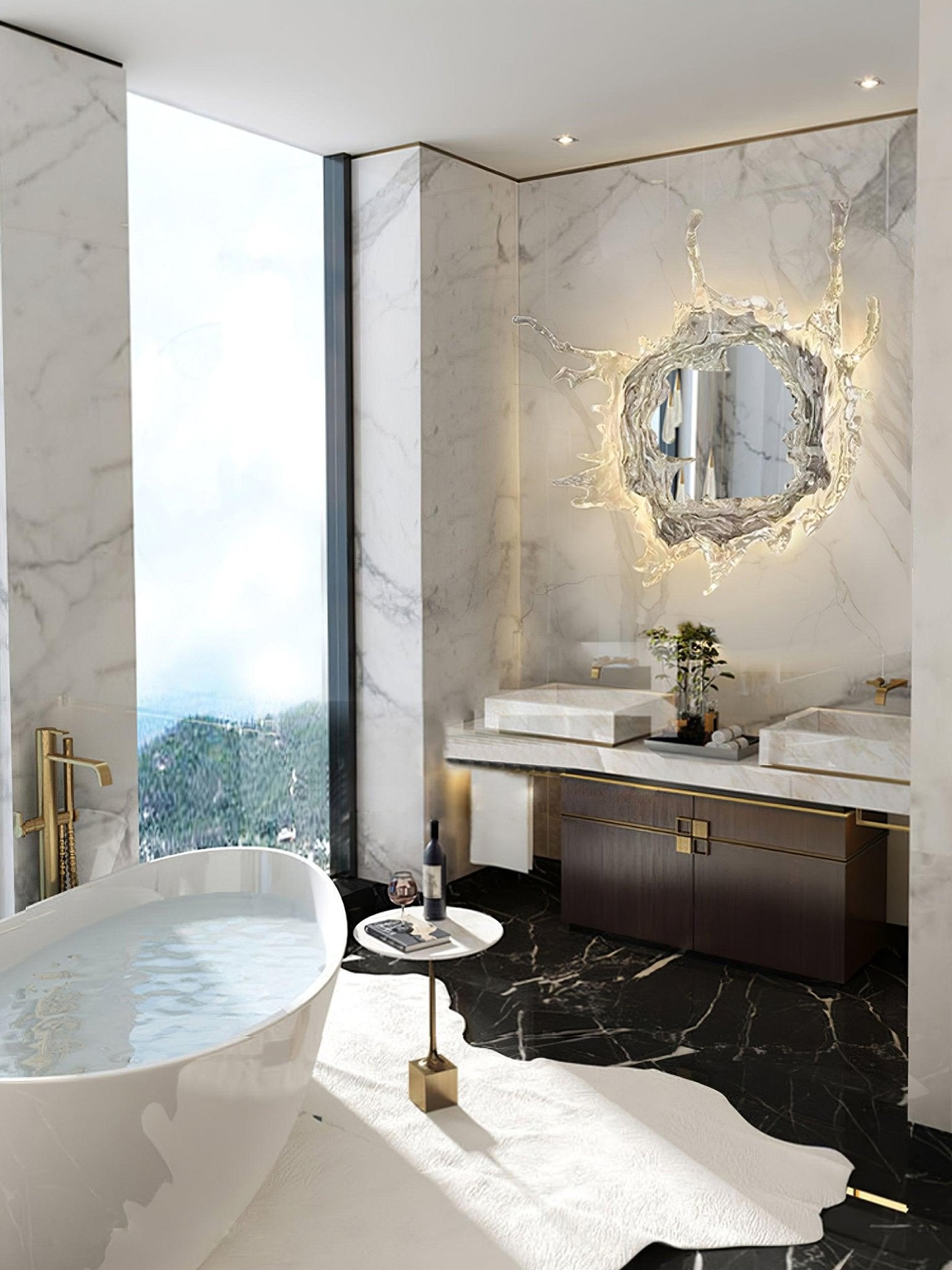 Modern Water Drop Mirror Wall Light LED Crystal Decorative Sconce for Home
