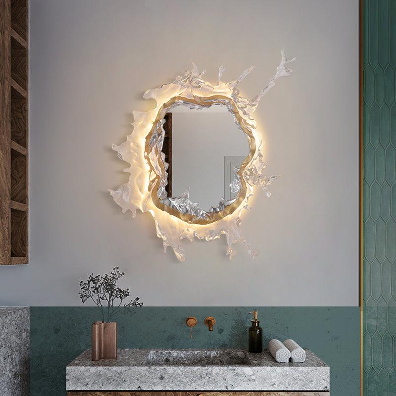 Modern Water Drop Mirror Wall Light LED Crystal Decorative Sconce for Home