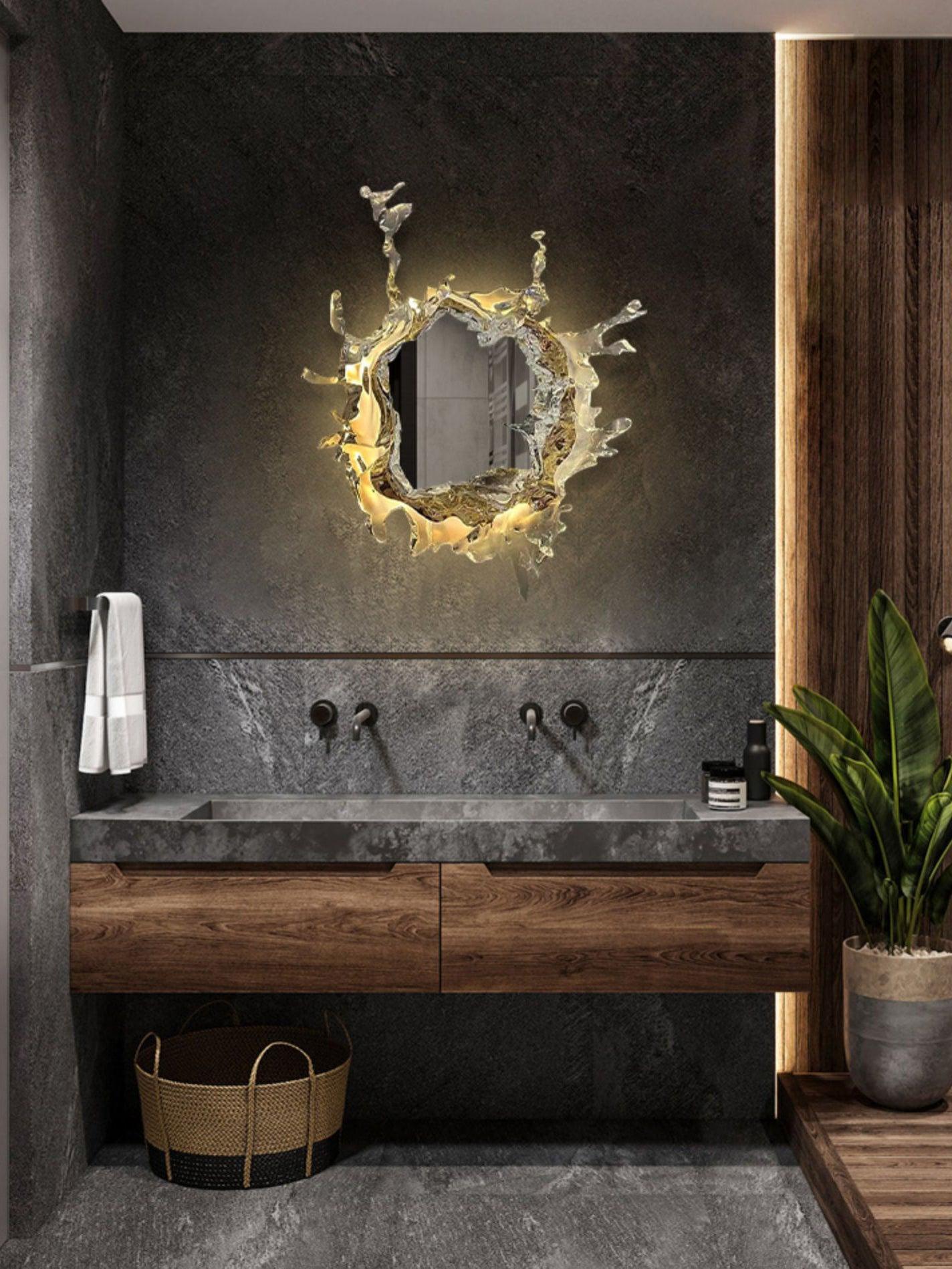 Modern Water Drop Mirror Wall Light LED Crystal Decorative Sconce for Home