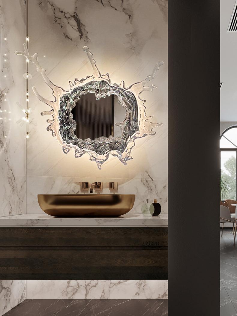 Modern Water Drop Mirror Wall Light LED Crystal Decorative Sconce for Home