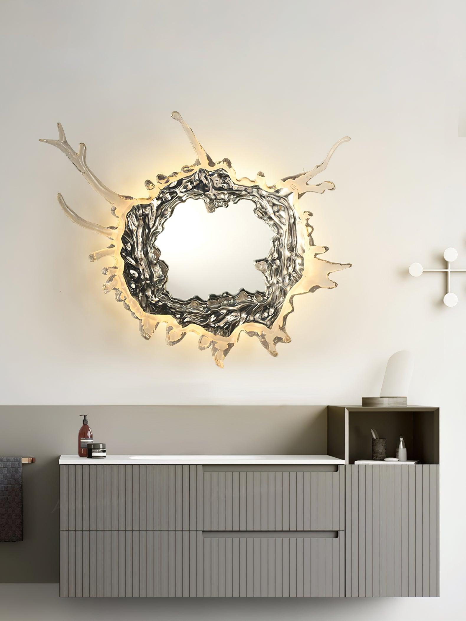 Modern Water Drop Mirror Wall Light LED Crystal Decorative Sconce for Home