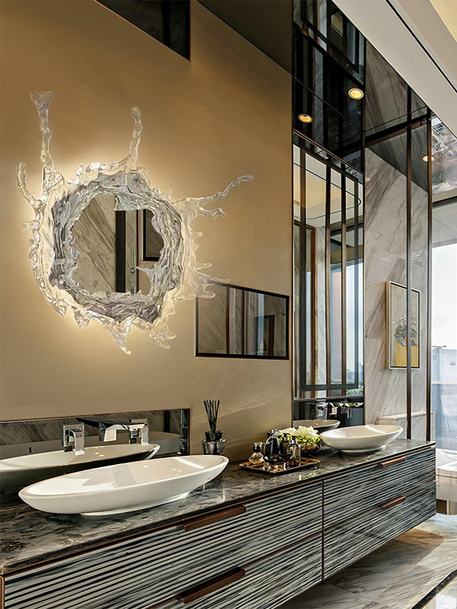 Modern Water Drop Mirror Wall Light LED Crystal Decorative Sconce for Home