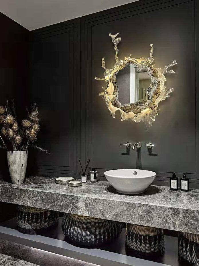 Modern Water Drop Mirror Wall Light LED Crystal Decorative Sconce for Home