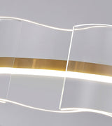 Modern Water Wave Glass LED Chandelier Gold Pendant Light for Contemporary Living Spaces
