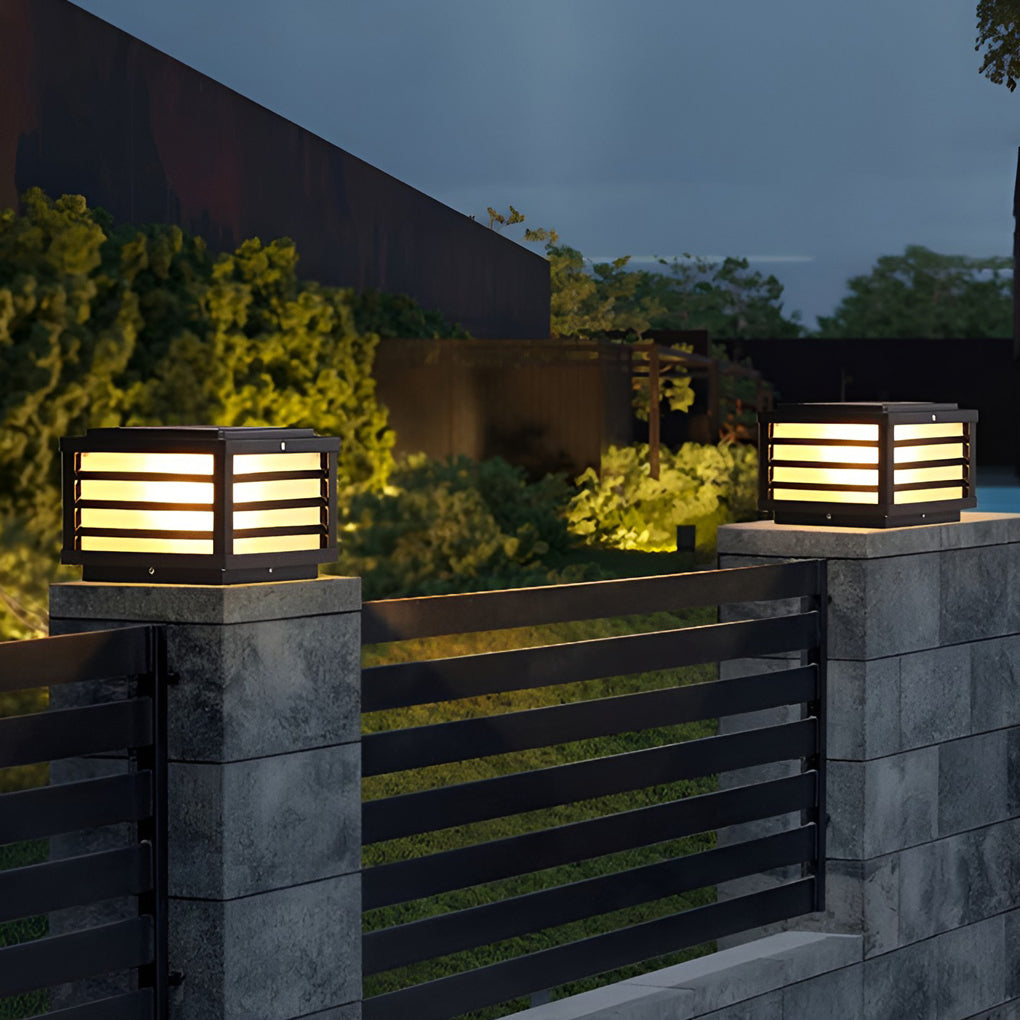 Modern Waterproof Aluminum Solar LED Fence Post Cap Lights for Outdoor Deck Garden Decor