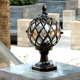 Modern Waterproof Ball Post Light with Glass Globe for Outdoor Garden and Fence Pillar