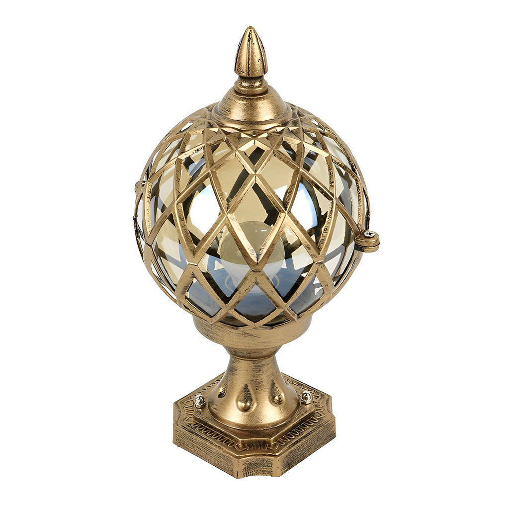 Modern Waterproof Ball Post Light with Glass Globe for Outdoor Garden and Fence Pillar