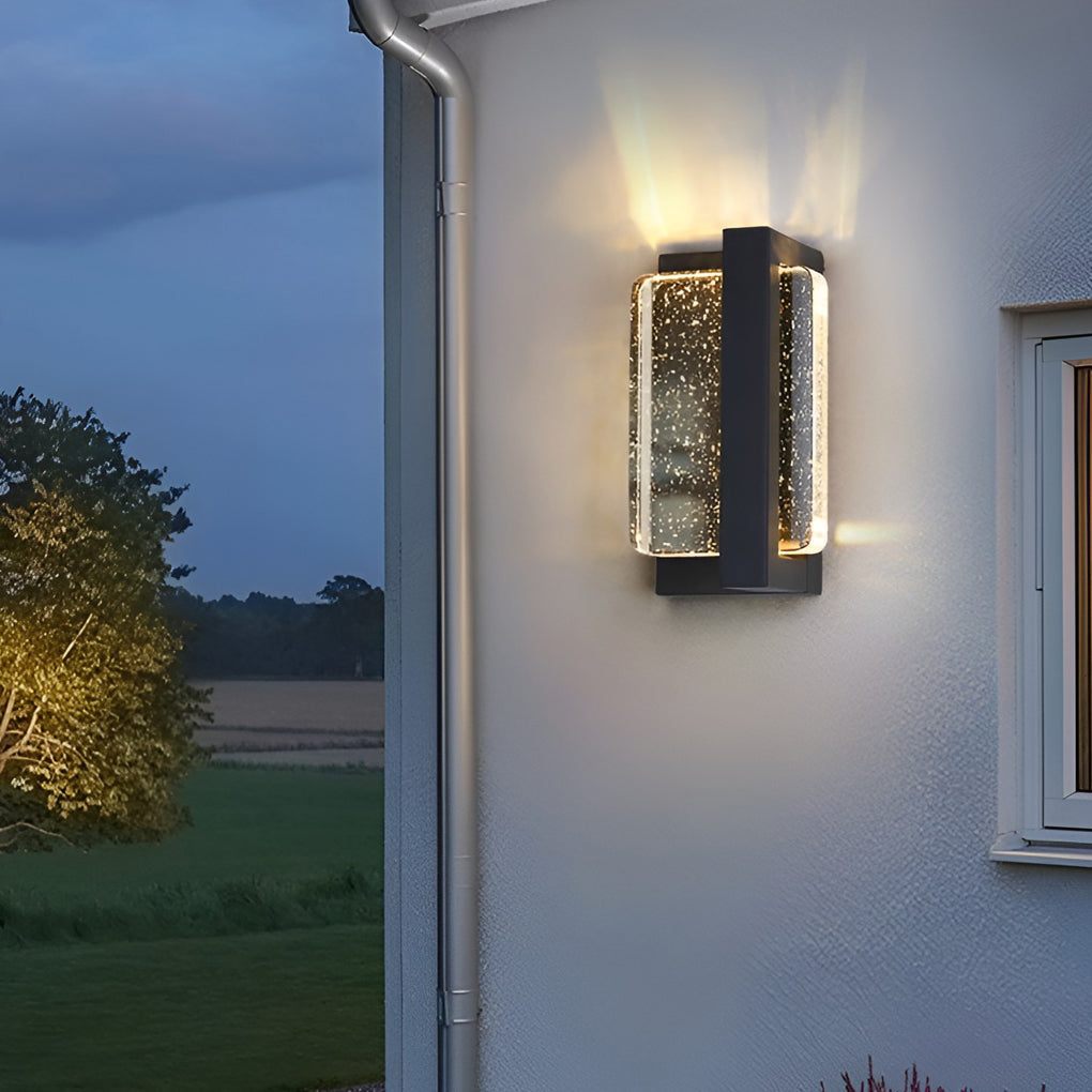 Modern Waterproof Crystal Bubble Glass Outdoor Wall Sconce for Porch and Garden