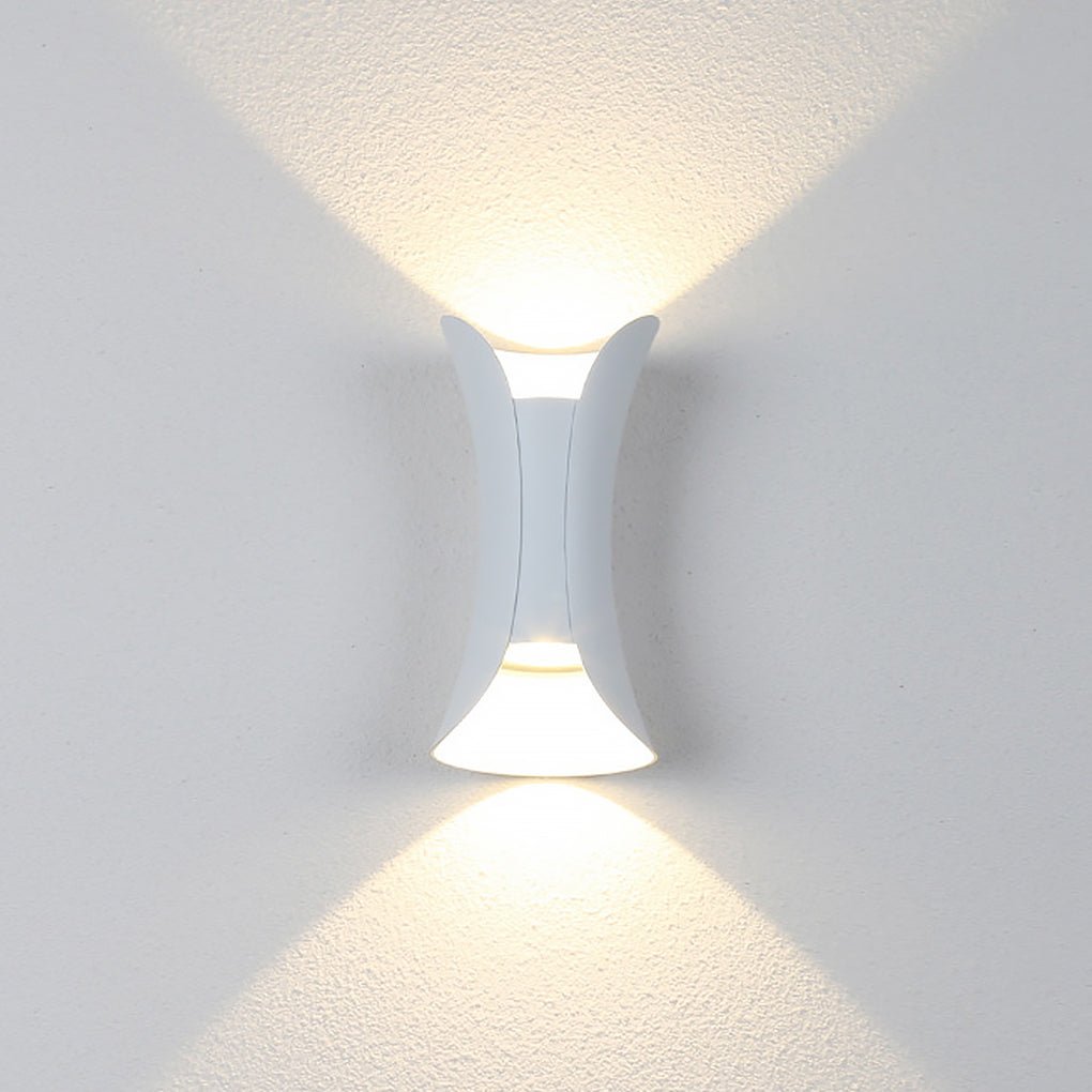 Modern Waterproof Curved LED Outdoor Wall Light Up and Down Exterior Sconce
