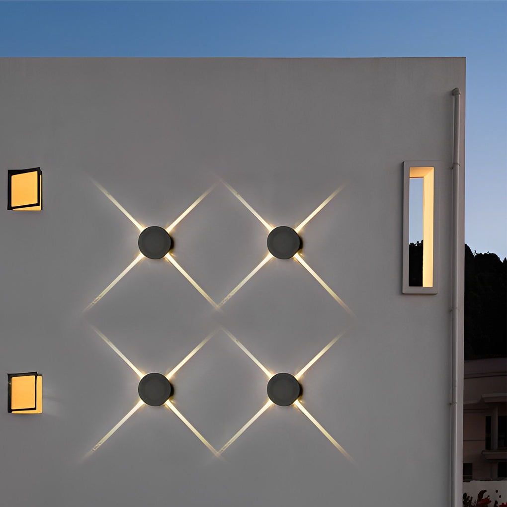 Modern Waterproof LED Cross Star Wall Light 12W Aluminum Sconce for Exterior and Interior Use