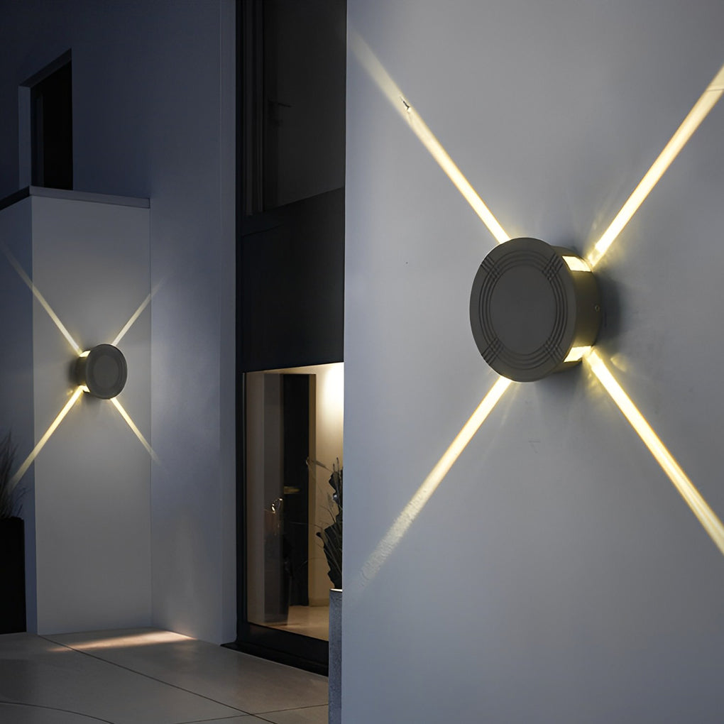 Modern Waterproof LED Cross Star Wall Light 12W Aluminum Sconce for Exterior and Interior Use