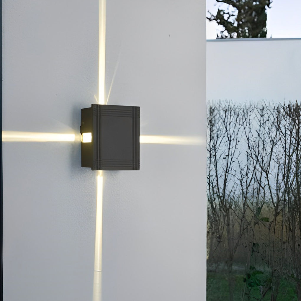Modern Waterproof LED Cross Star Wall Light 12W Aluminum Sconce for Exterior and Interior Use