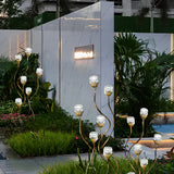 Modern Waterproof LED Flower Bud Garden Lawn Lamp Stainless Steel Pathway Lighting