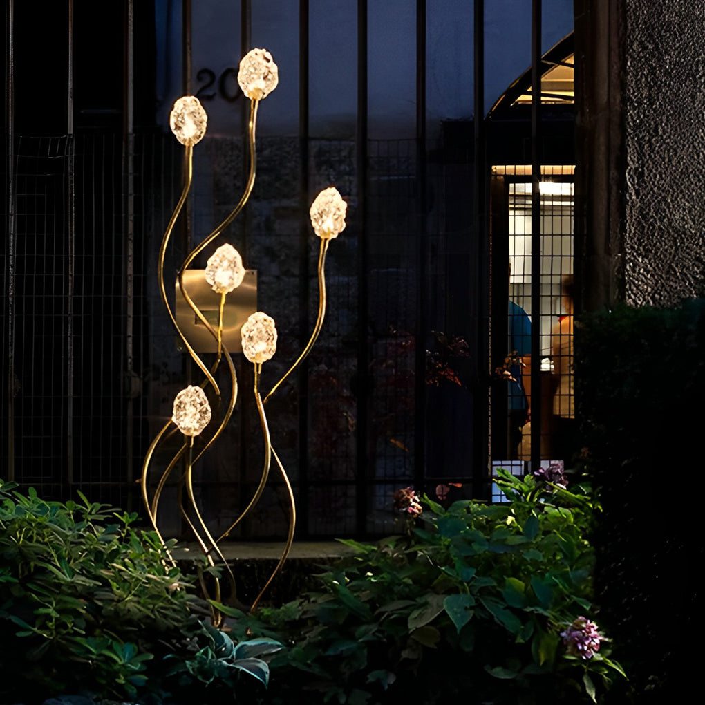 Modern Waterproof LED Flower Bud Garden Lawn Lamp Stainless Steel Pathway Lighting