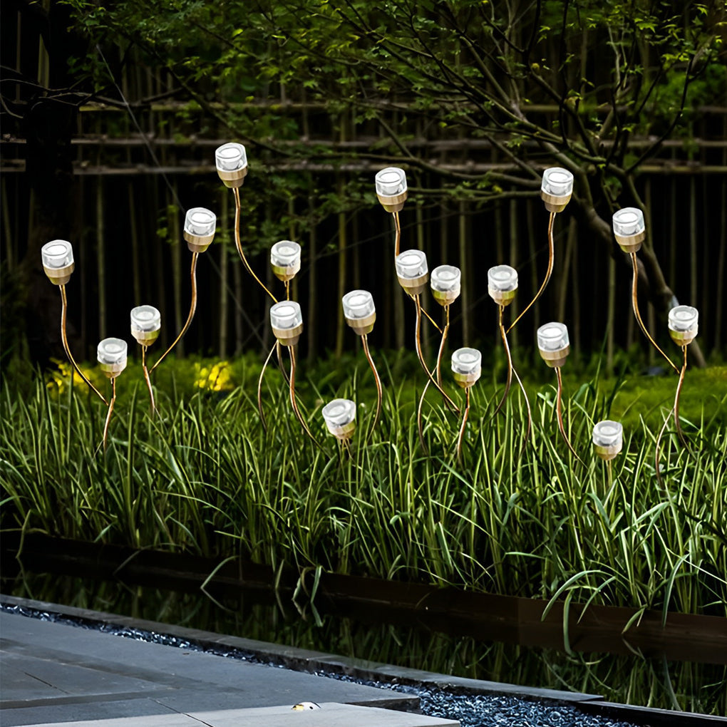 Modern Waterproof LED Flower Bud Garden Lawn Lamp Stainless Steel Pathway Lighting