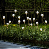 Modern Waterproof LED Flower Bud Garden Lawn Lamp Stainless Steel Pathway Lighting