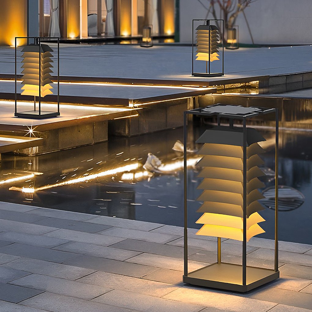 Modern Waterproof LED Outdoor Pillar Light Stainless Steel Garden Post Lamp for Courtyard Path Lighting