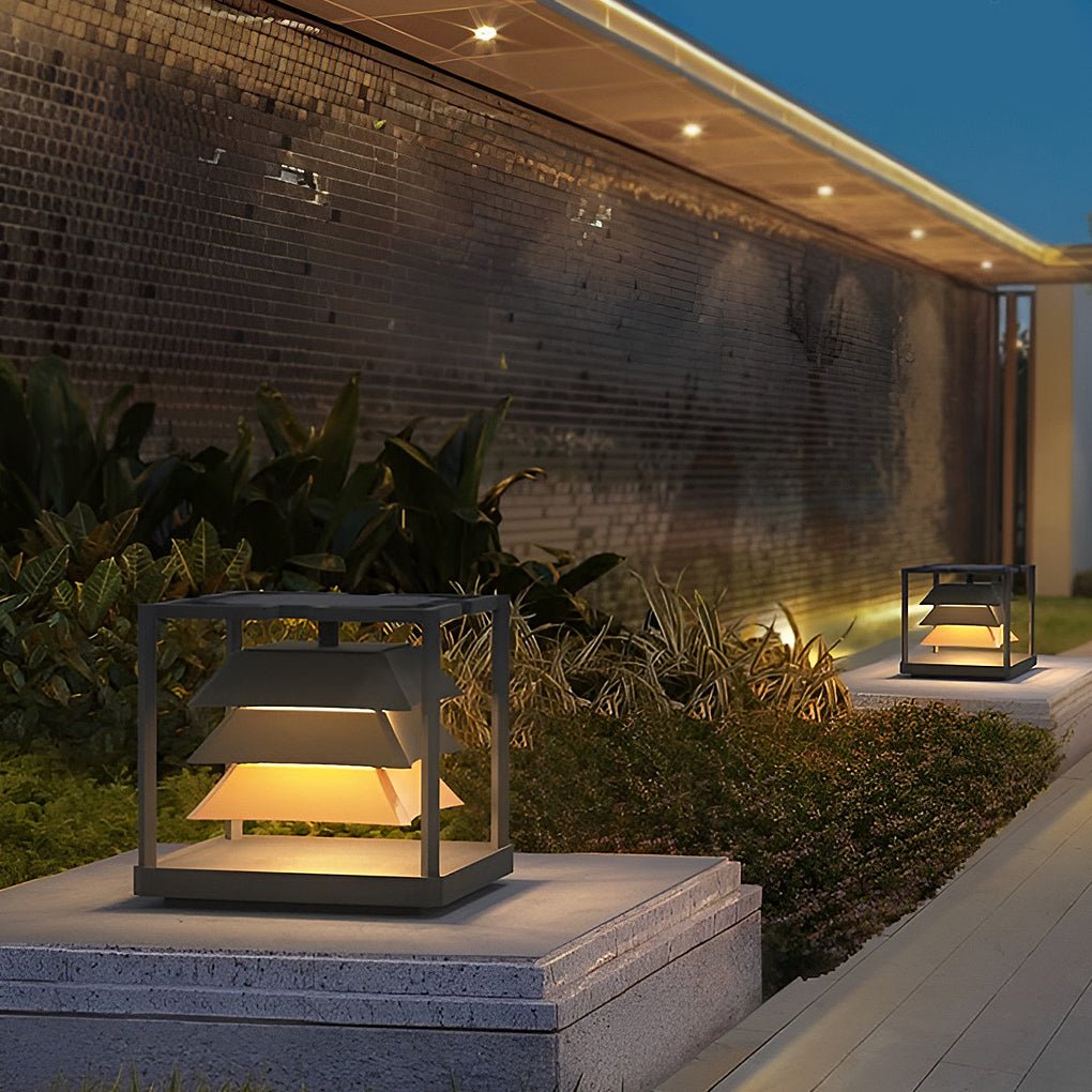 Modern Waterproof LED Outdoor Pillar Light Stainless Steel Garden Post Lamp for Courtyard Path Lighting