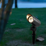 Modern Waterproof LED Outdoor Spotlight for Garden Landscape and Lawn Lighting in Black Aluminum