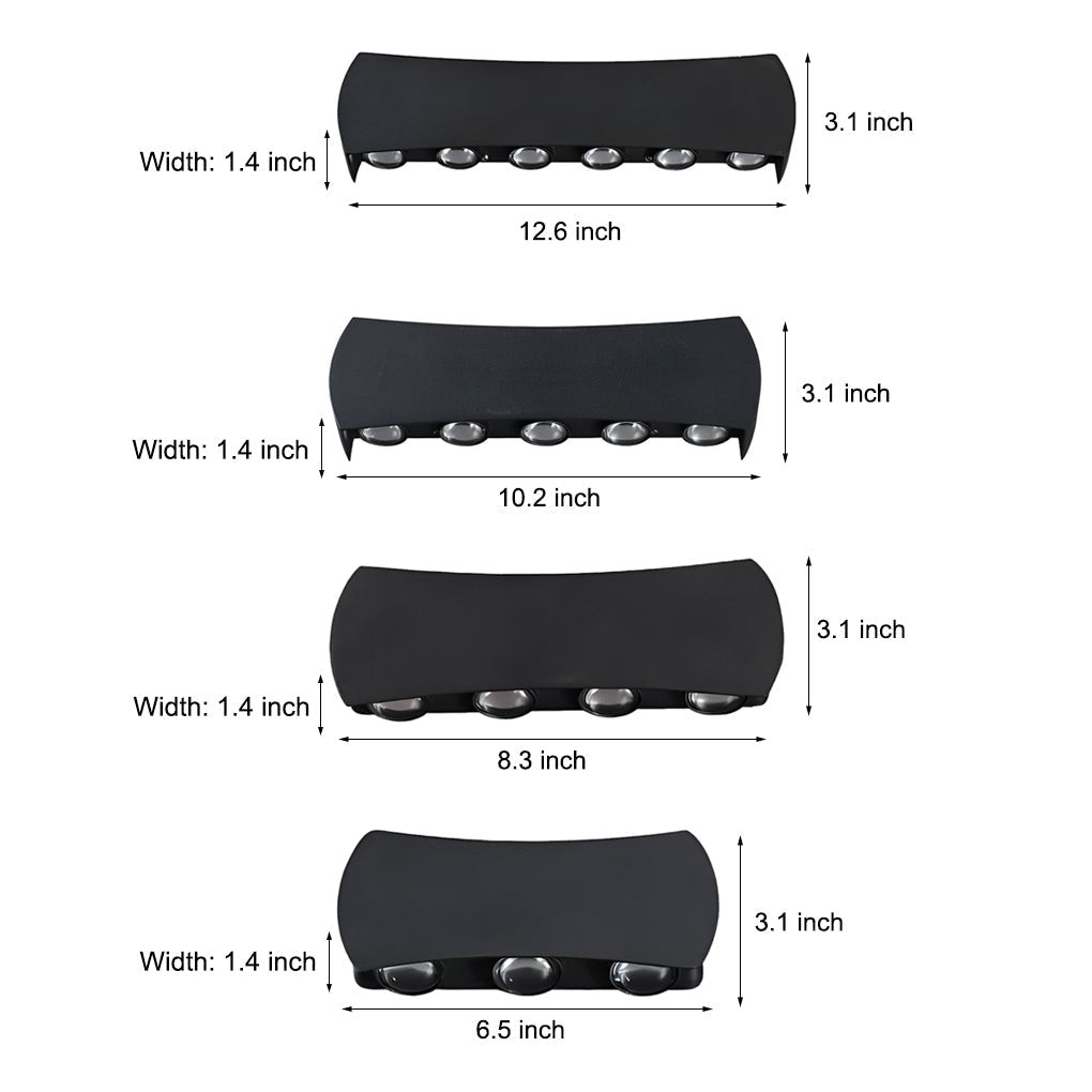 Modern Waterproof LED Outdoor Wall Sconce Aluminum Up Down Exterior Lighting for Porch Garden and Entryway
