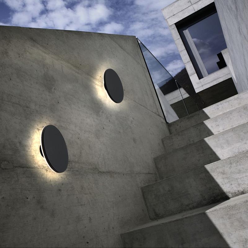 Modern Waterproof LED Outdoor Wall Sconce with Flat and Square Aluminum Minimalist Design