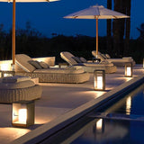 Modern Waterproof LED Solar Outdoor Post Lanterns in Black Rectangular Frame
