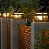 Modern Waterproof LED Solar Post Cap Light Outdoor Stainless Steel Pillar Lantern for Garden Fence
