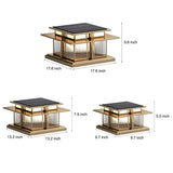Modern Waterproof LED Solar Post Cap Light Outdoor Stainless Steel Pillar Lantern for Garden Fence