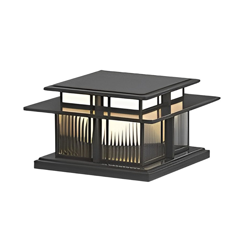 Modern Waterproof LED Solar Post Cap Light Outdoor Stainless Steel Pillar Lantern for Garden Fence