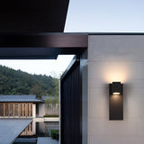 Modern Waterproof LED Up and Down Outdoor Wall Sconce Lighting Aluminum Exterior Lamp in Black