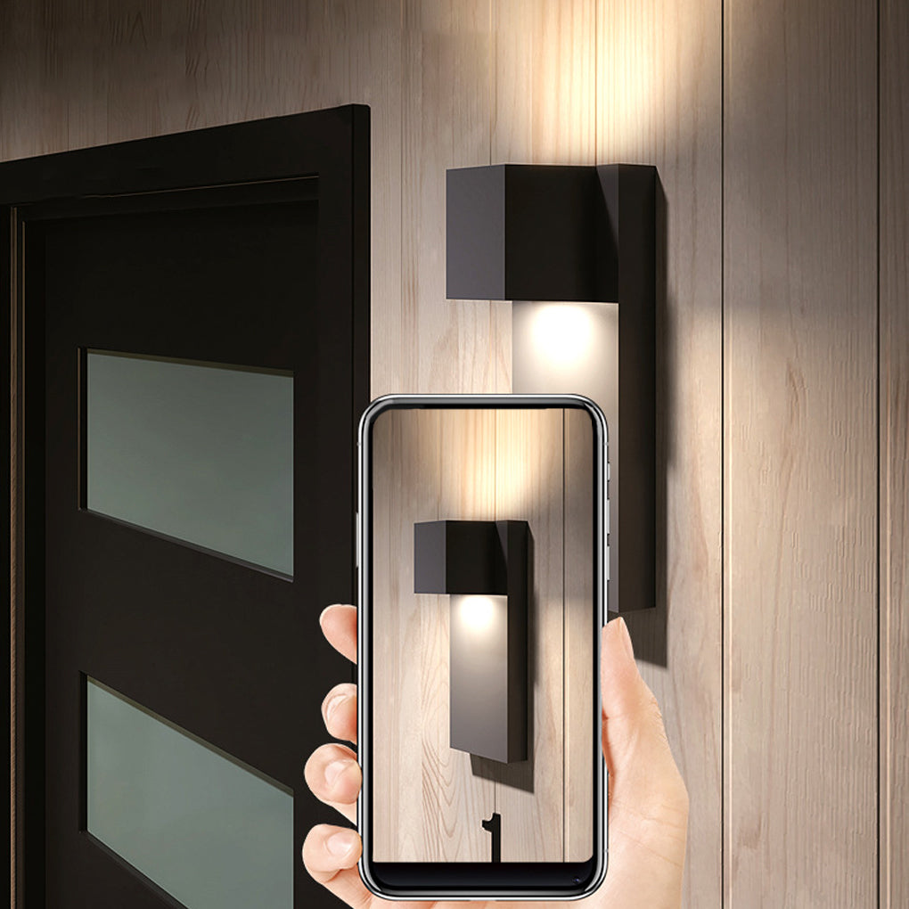 Modern Waterproof LED Up and Down Outdoor Wall Sconce Lighting Aluminum Exterior Lamp in Black