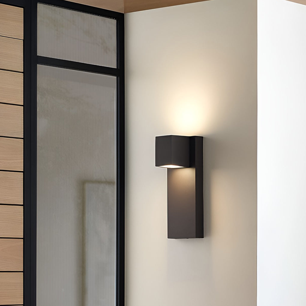 Modern Waterproof LED Up and Down Outdoor Wall Sconce Lighting Aluminum Exterior Lamp in Black