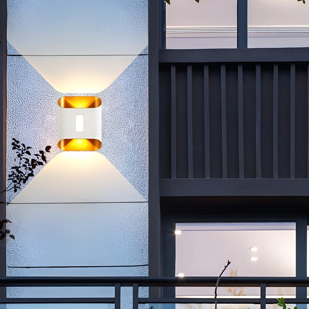 Modern Waterproof LED Up and Down Wall Sconce for Outdoor Porch and Interior Garden