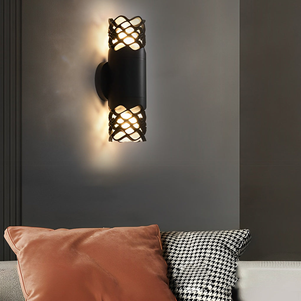 Modern Waterproof LED Wall Lamp Exterior Up and Down Sconce with Unique Flower Design for Porch