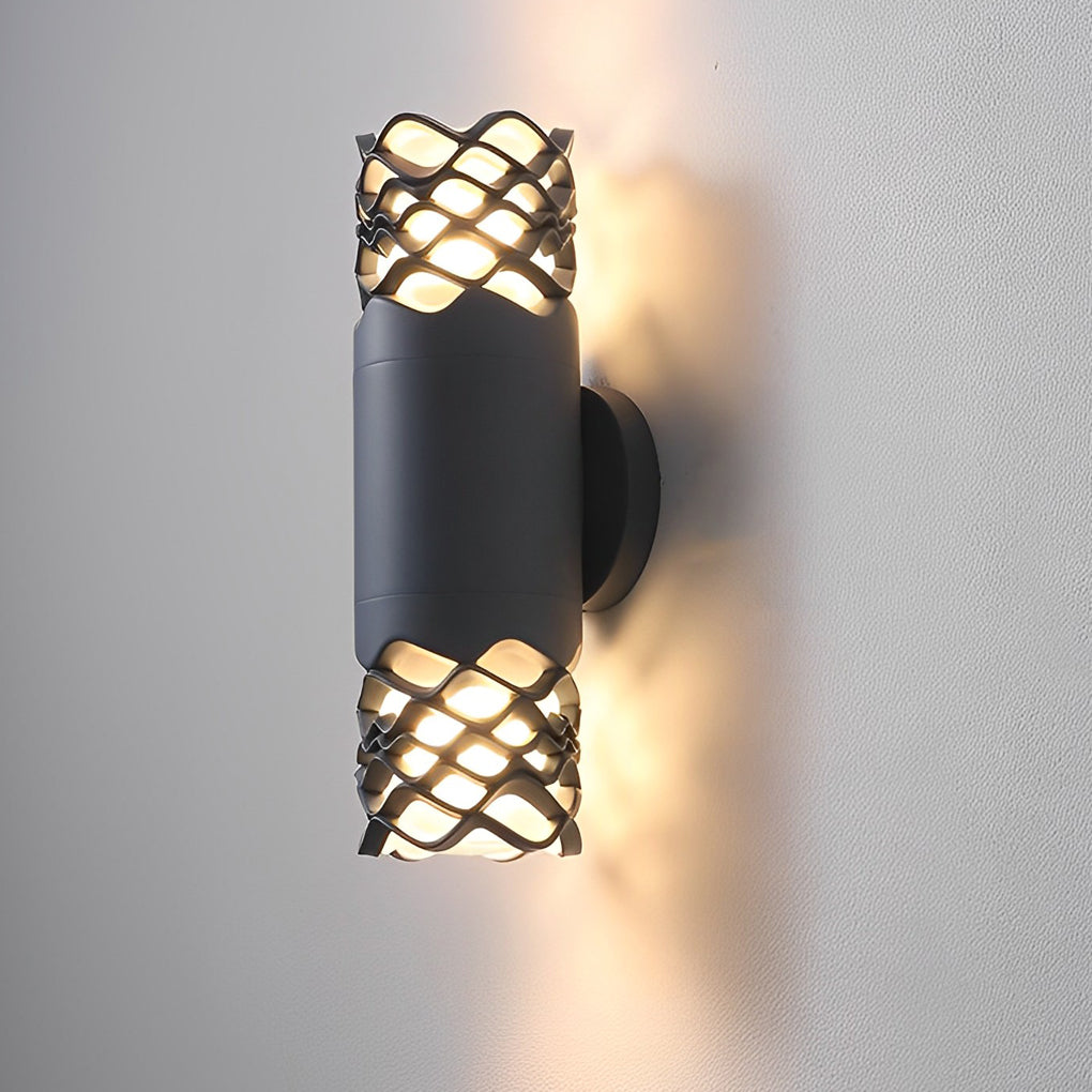 Modern Waterproof LED Wall Lamp Exterior Up and Down Sconce with Unique Flower Design for Porch