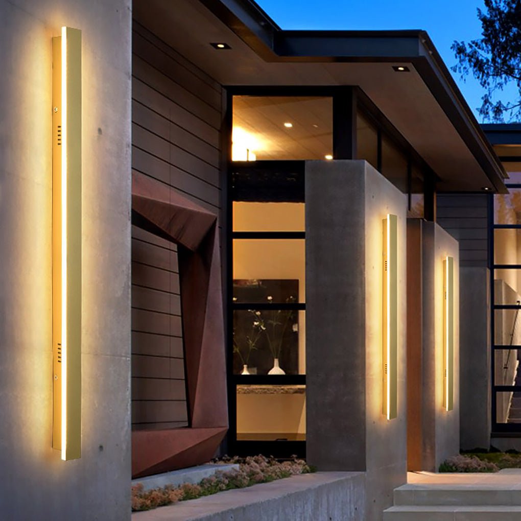 Modern Waterproof Minimalist Strip LED Wall Sconce for Outdoor Garden and Villa Lighting