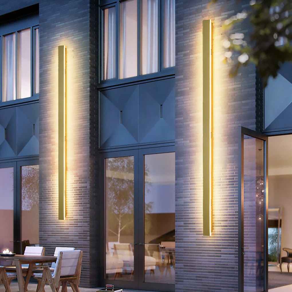 Modern Waterproof Minimalist Strip LED Wall Sconce for Outdoor Garden and Villa Lighting