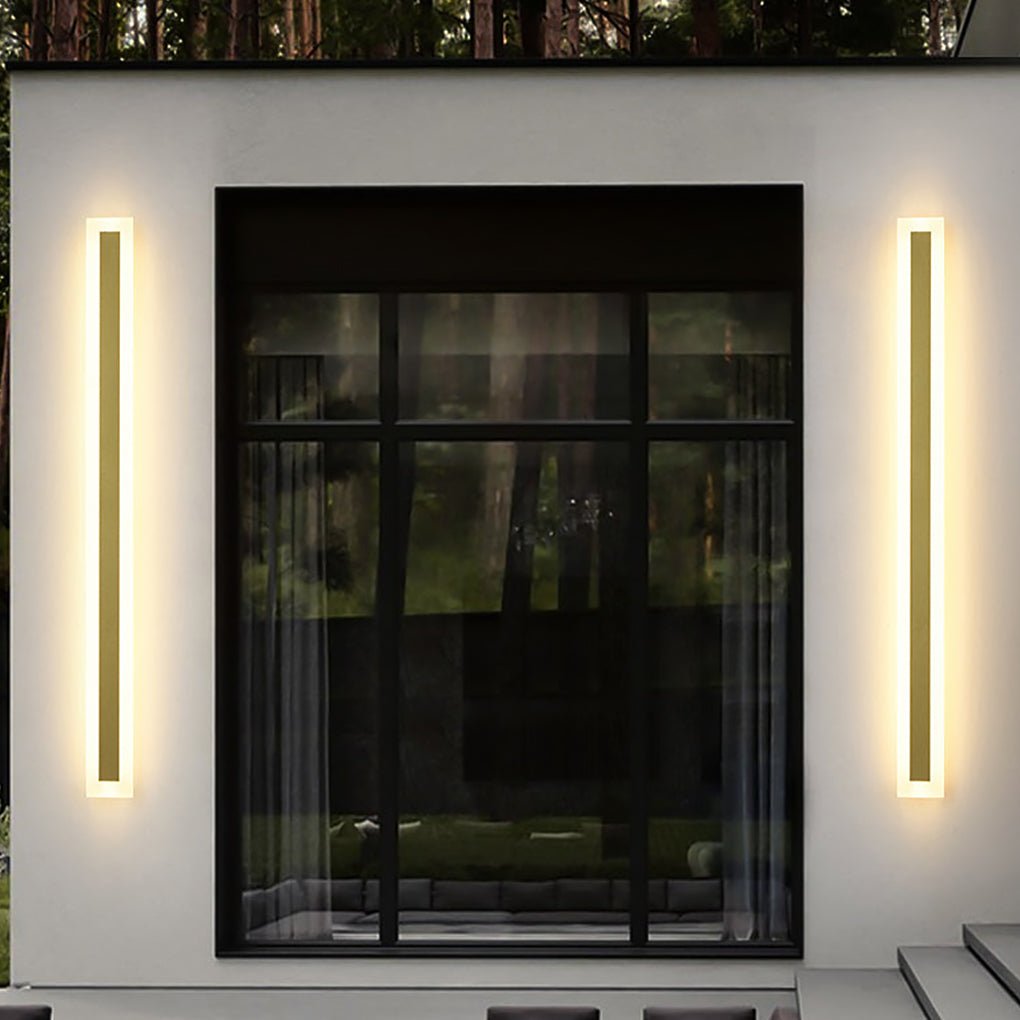 Modern Waterproof Minimalist Strip LED Wall Sconce for Outdoor Garden and Villa Lighting