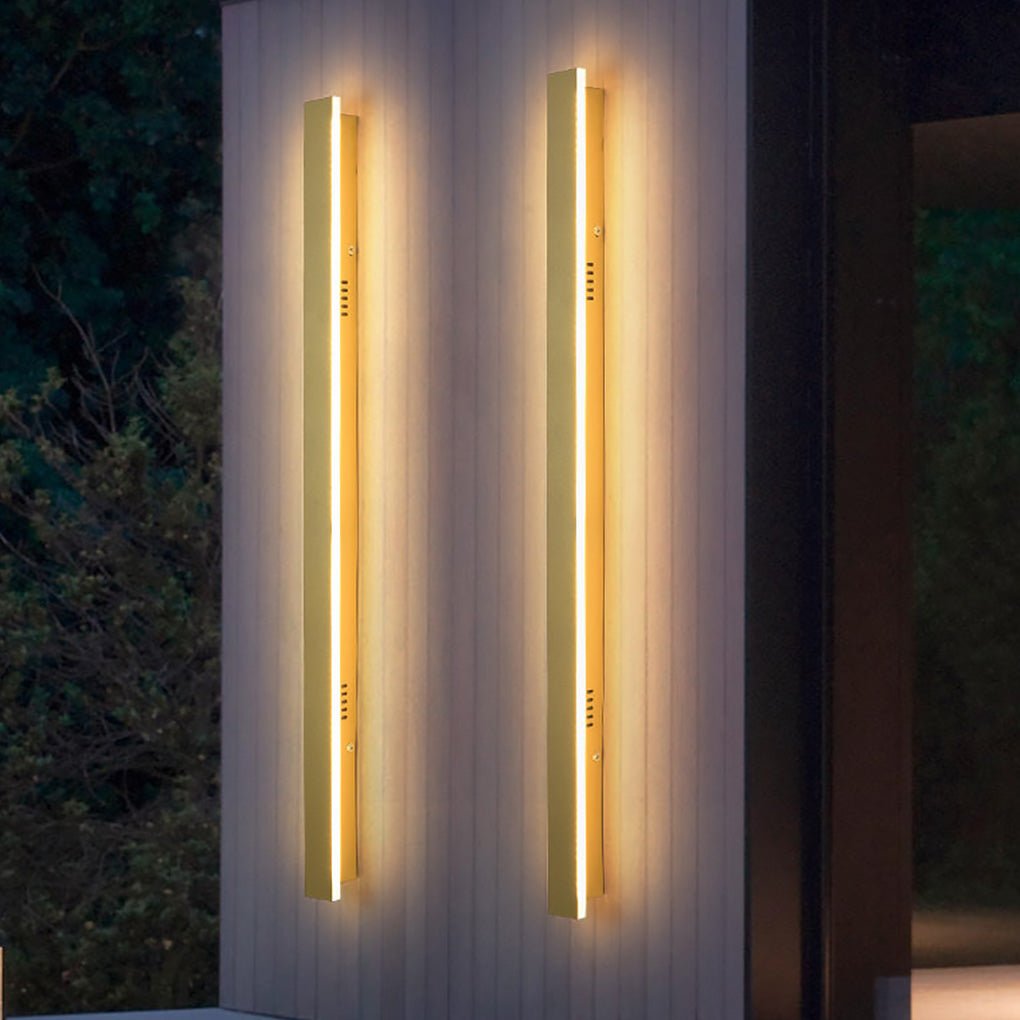Modern Waterproof Minimalist Strip LED Wall Sconce for Outdoor Garden and Villa Lighting