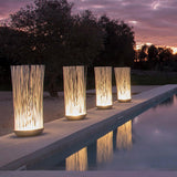 Modern Waterproof Outdoor LED Floor Lamp with Artificial Grass Accent for Patios and Gardens