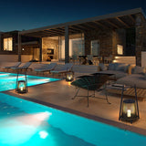 Modern Waterproof Outdoor LED Lantern Candle Style Floor Lamp for Garden Patio and Courtyard