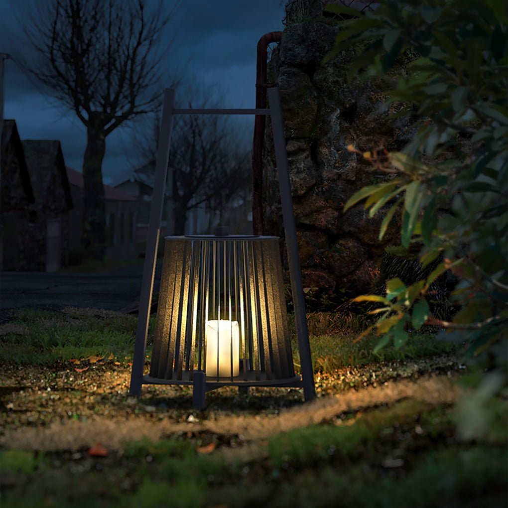 Modern Waterproof Outdoor LED Lantern Candle Style Floor Lamp for Garden Patio and Courtyard