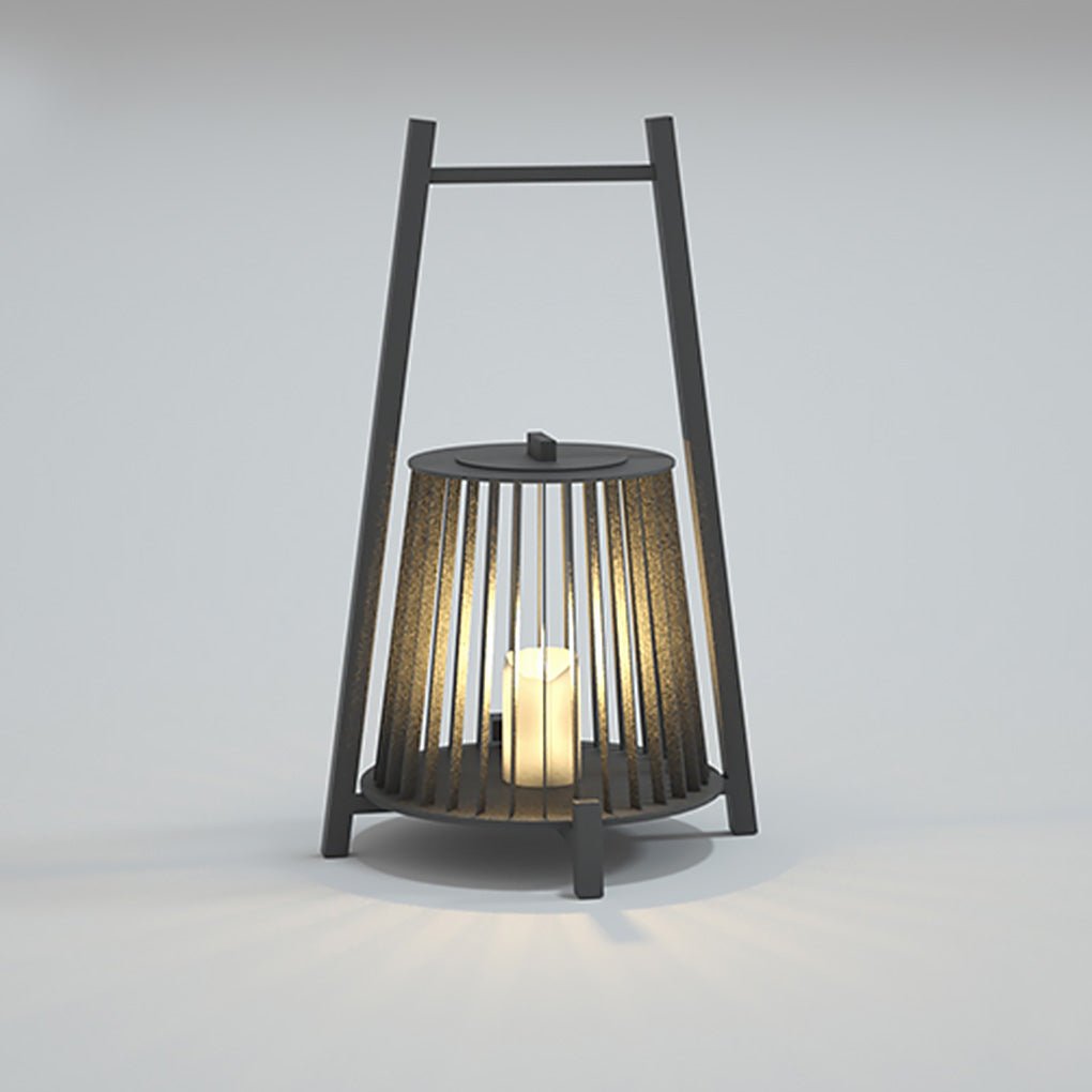 Modern Waterproof Outdoor LED Lantern Candle Style Floor Lamp for Garden Patio and Courtyard