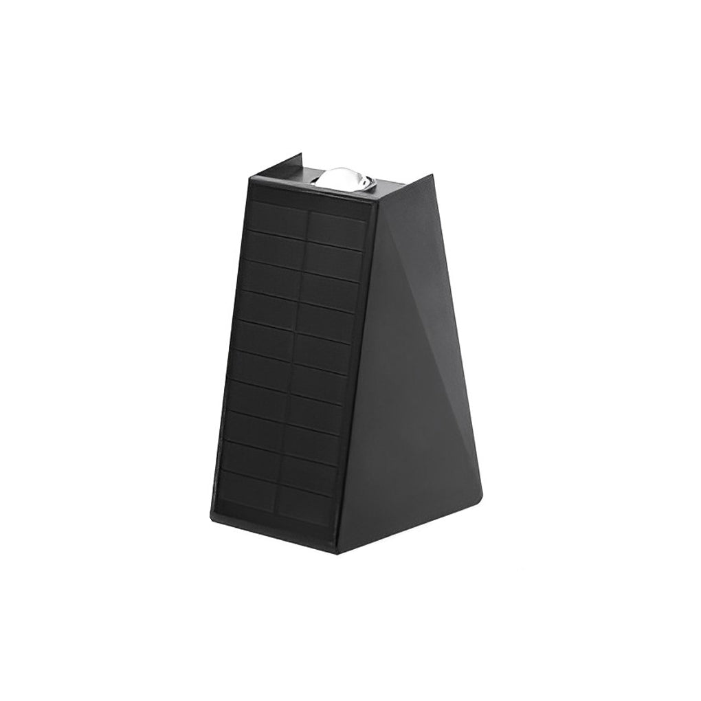 Modern Waterproof Solar Outdoor Wall Sconce with Up and Down LED Lighting in Black Finish